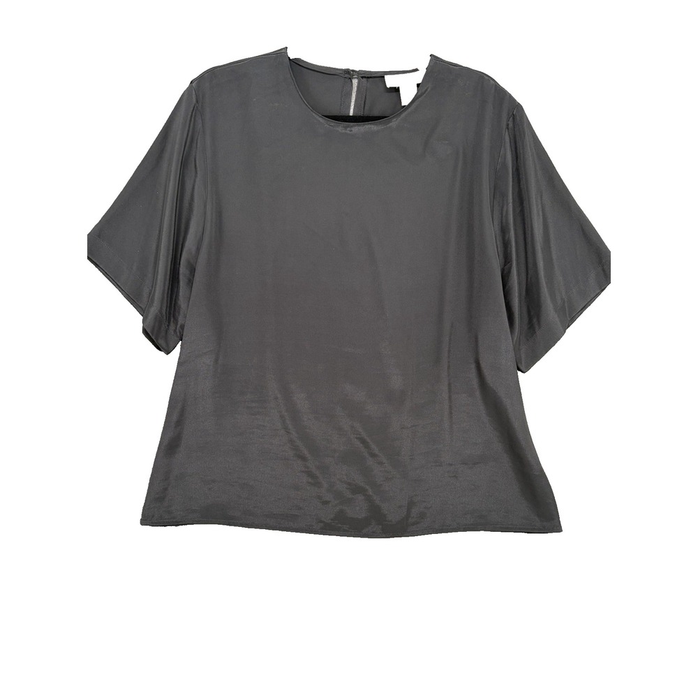 dark academia slouchy Vintage Alyssa Carr Black Women's Career Blouse Size 16